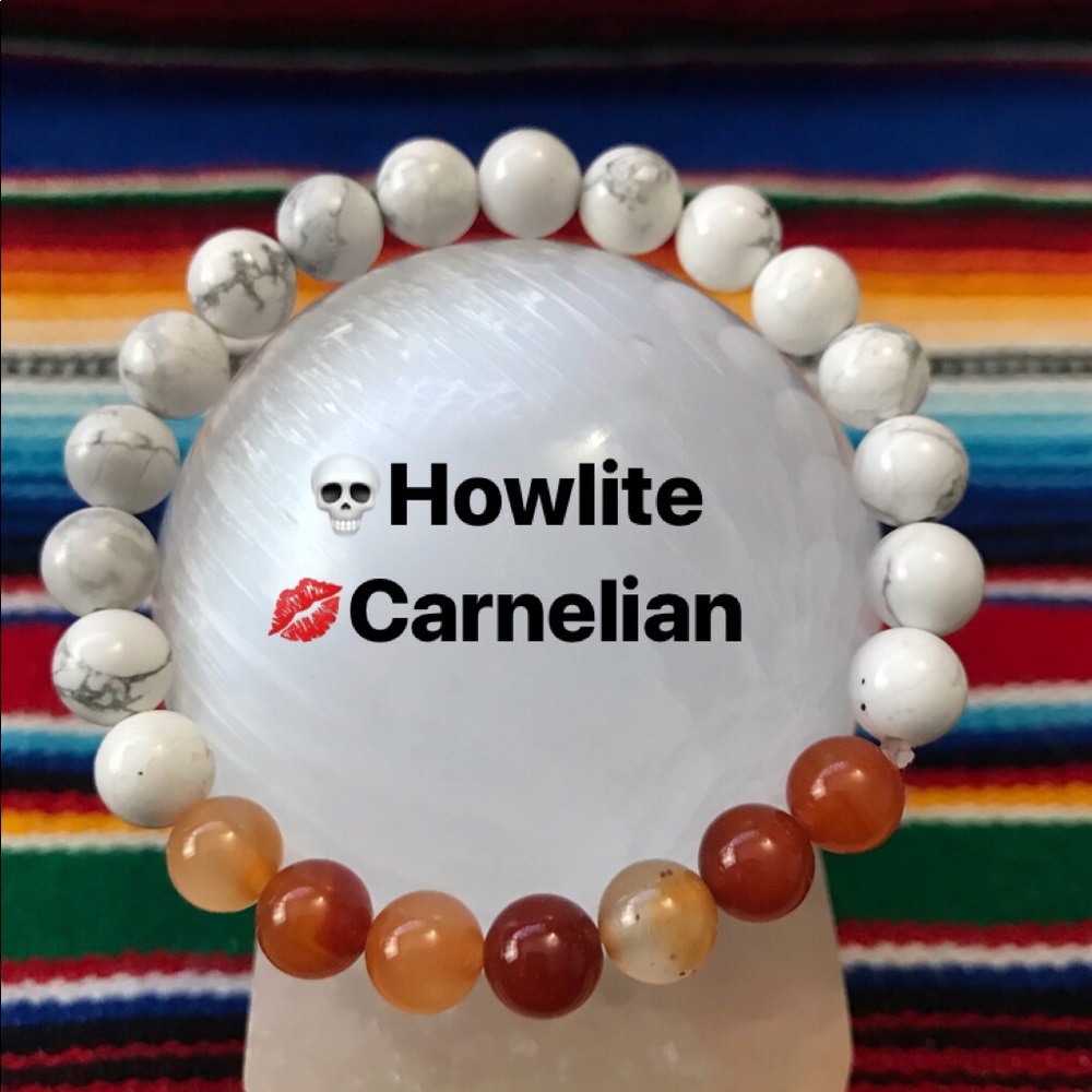 Howlite and Carnelian bracelet
